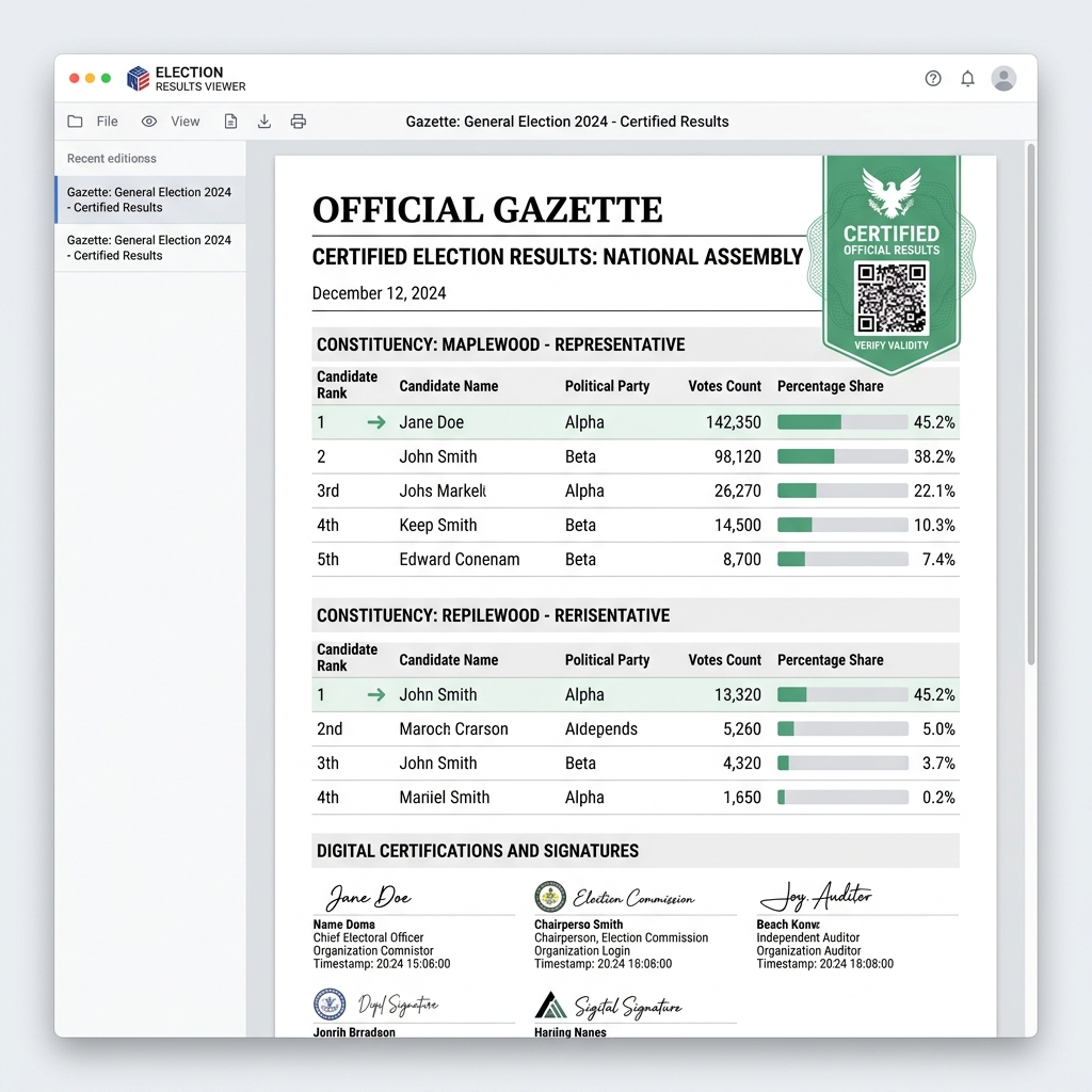 Results Gazette
